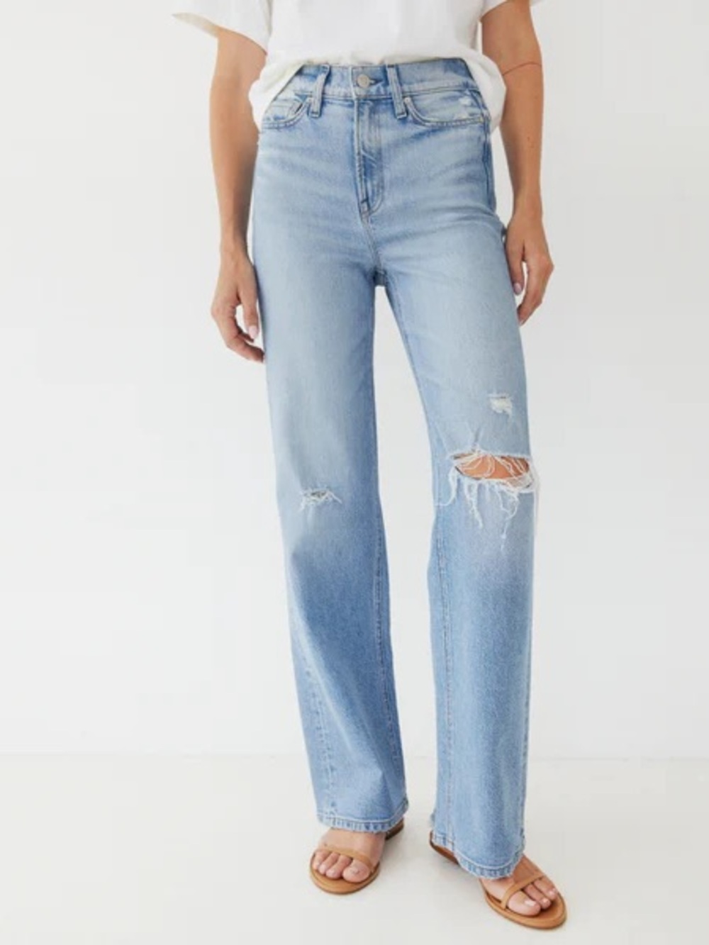 AYR Light Blue Wide-Leg Ripped Jeans - Picture 2 of 16